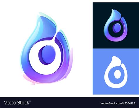 logo pure water drop number  royalty  vector image