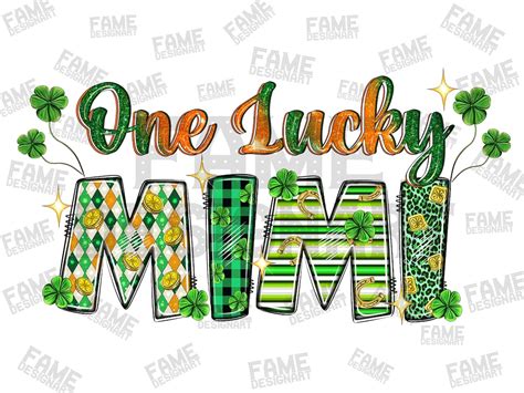 One Lucky Mimi Png St Patrick S Day Mimi Shamrock Sublimation Design