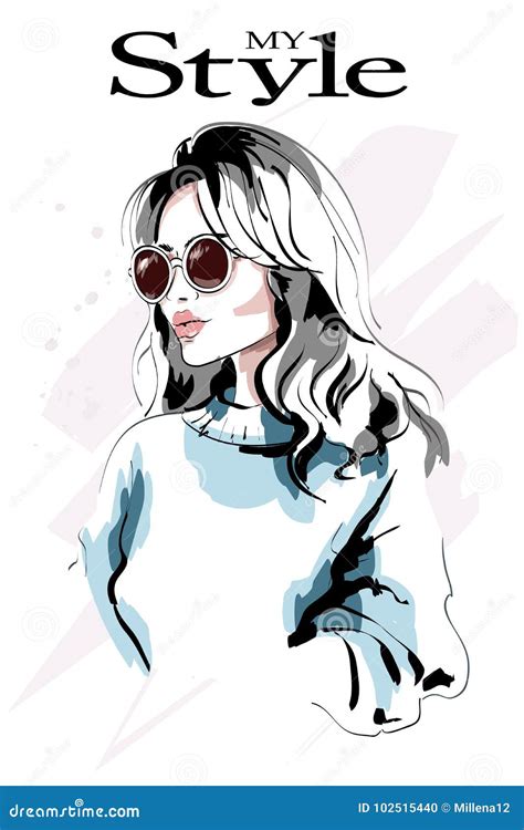 Beautiful Young Blond Hair Woman Portrait Fashion Woman Stock Vector Illustration Of Graphic