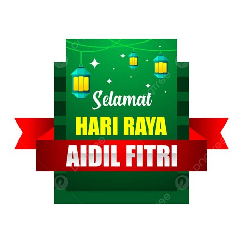 Selamat Hari Raya Aidil Fitri Aislado En Tablero Verde Con Diseño Plano