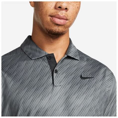 Nike Mens Dri Fit Vapor Stripe Polo Dk Smoke Grey Black Sportpursu