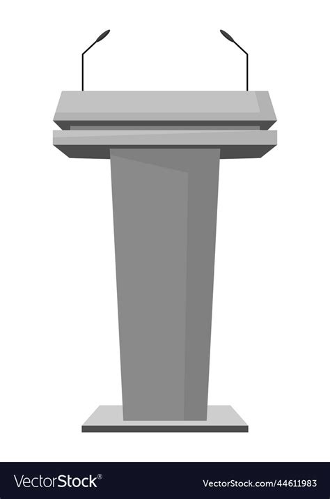 Tribune stand or debate podium with microphone Vector Image