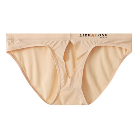 Lencer A Sexy Para Hombre Tanga De Seda De Hielo Bikini Con Abertura Frontal Calzoncillos