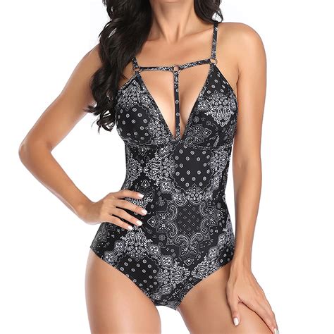 Dihao One Piece Swimsuit For Women Clearance Plus Size Women S Bikini Set Strappy Swimsuit With