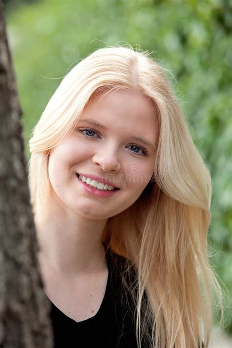 Cool Blonde Girl Surrounded By Nature Stock Photo Image Of Cool Casual