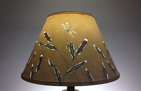 Cattail And Dragonfly Paper Lampshade Lamp Shade Clip On Etsy