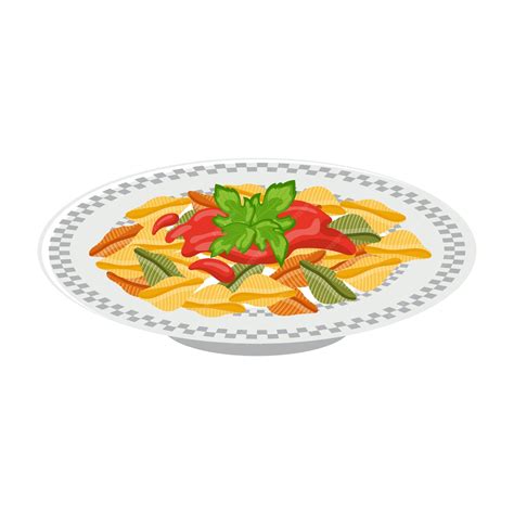 Prato De Macarrao Desenho - Prato de macarrão macarrão com ketchup e ervas cozinha italiana vetor ...