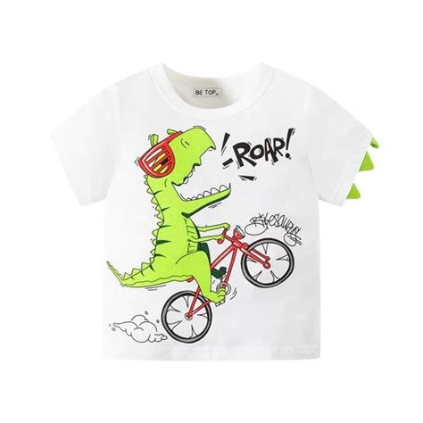 shirt enfants dinosaure dessin anim manches courtes mode confortable