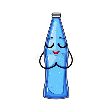 Beverage Soda Bottle Character Cartoon Vector Illustration Stock Vector