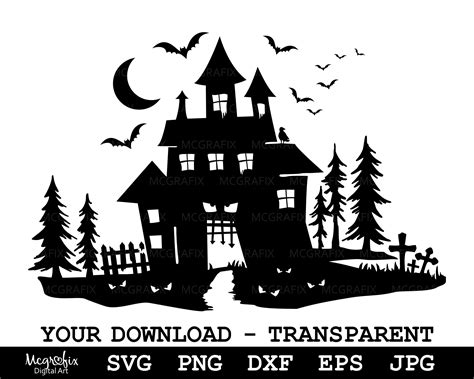 Haunted House Svg Halloween Haunted House Svg Halloween Etsy