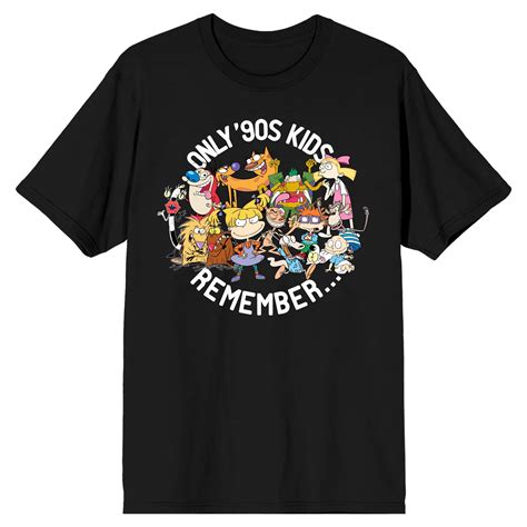 Nickelodeon Only 90s Kids Remember Men's Black T-shirt-XS - Walmart.com