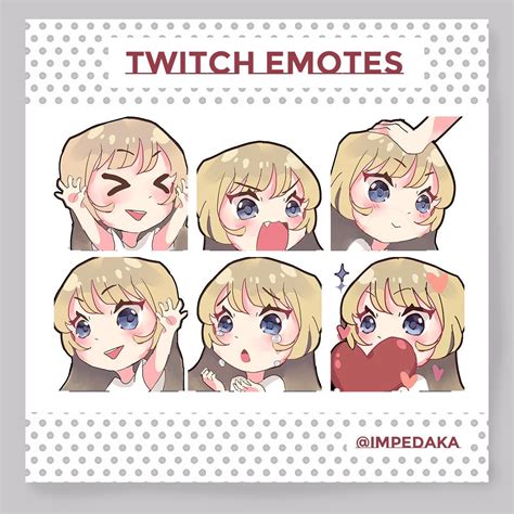 Twitch Emotes Blonde Hair Girl Emotes Discord Emotes Cute Kawaii Anime Girl Chibi Girl