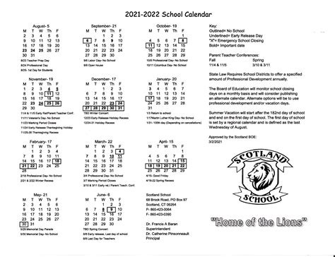 Scotland Public Schools Holiday Calendar 2023-2024 - District School