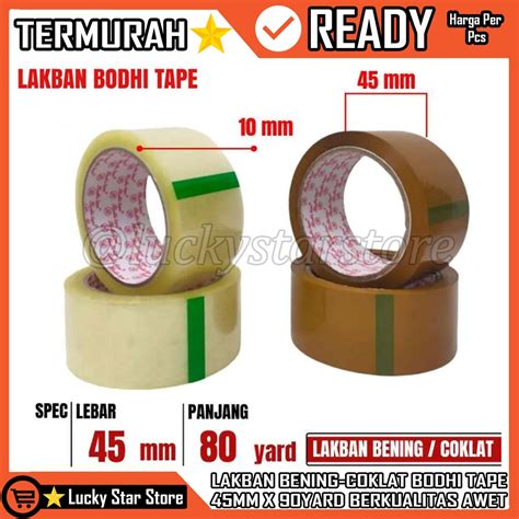jual lakban bening coklat mm   yard mpi kualitas bodhitape