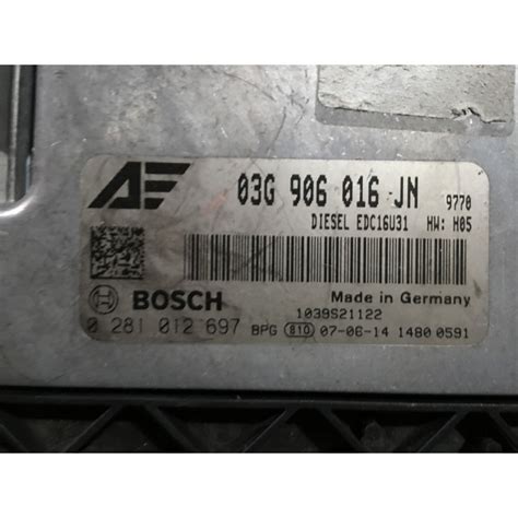 ENGINE ECU BOSCH EDC16U31 4 48 0281012697 VAG 03G906016JN