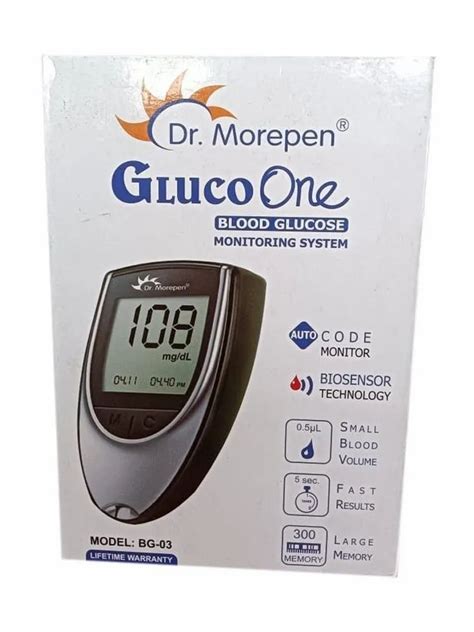 Dr Morepen Gluco One Blood Glucose Monitor Kit Model Name Number Bg