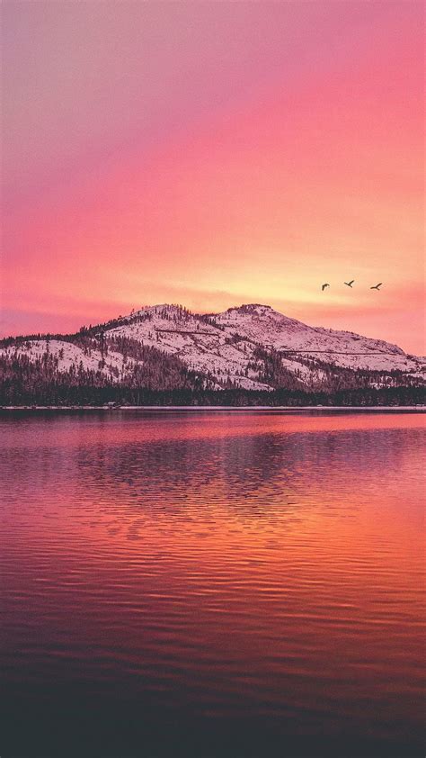 Sunset Posted By Ethan Thompson Sunset In Mountains Hd Phone Wallpaper