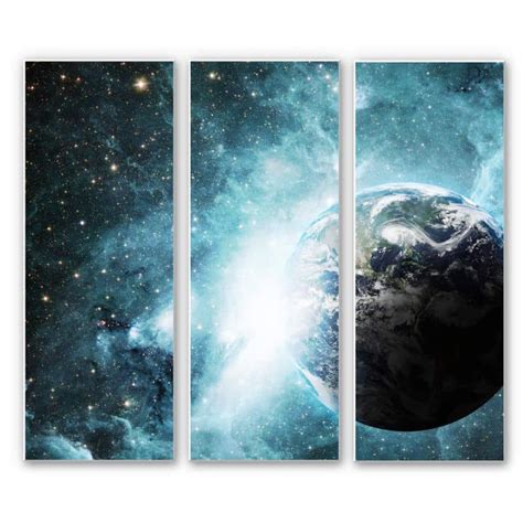 Tableau Forex Dans Une Lointaine Galaxie Tryptique Wall Art Fr