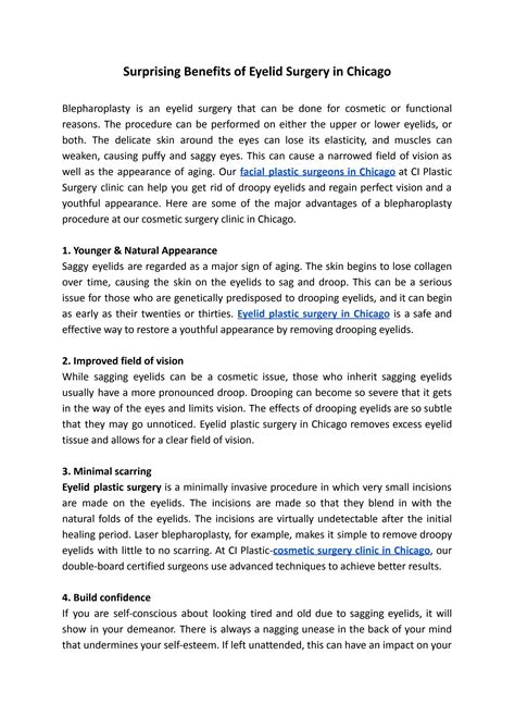 Surprising Benefits of Eyelid Surgery in Chicago by CIPLASTIC SURGERY