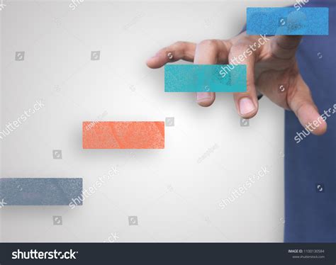businessman press flow chart stock photo  shutterstock