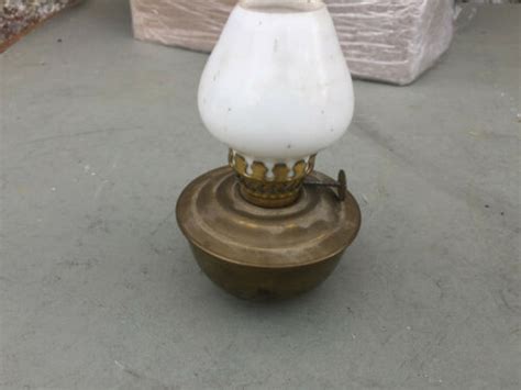 British Brass Small Oil Lamp Single Wick Burner Antique Price Guide