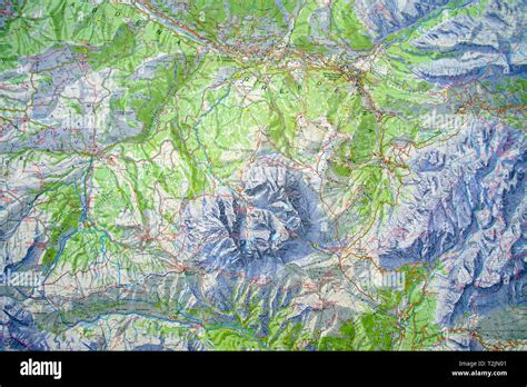 Dolomites Italy Aug 6 2018 Topographic Trail Map Of The Dolomites