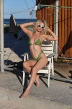 Jessika Power Sexy Poses In A Green Bikini On The Beach In Currumbin Australia Aznude