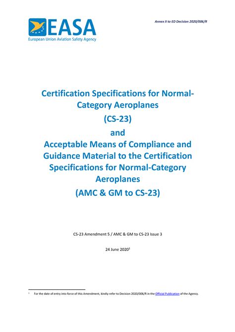 Easa Cs Amdt Easa Cs Amdt Annex Ii To Ed Decision