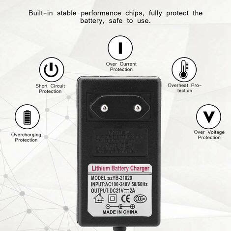 Ej Life Adaptateur D Alimentation Pour Chargeur De Batterie Au Lithium