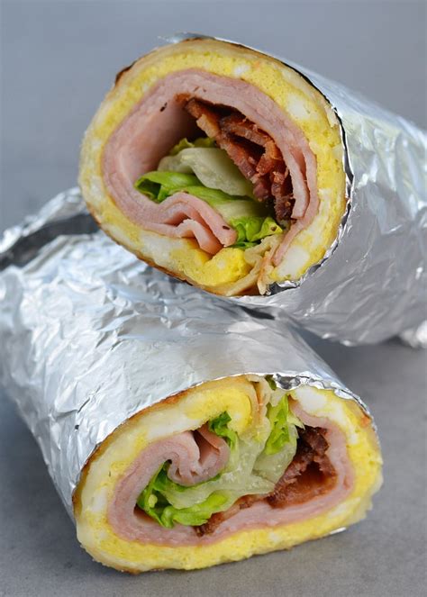 Bacon, Ham, and Egg Wrap with Honey Dijon Sauce - Maebells