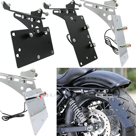 Motorfiets Achterlicht Side Mount Kentekenplaat Beugel Past Voor Harley