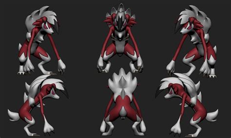 archivo stl pokemon rockruff  lycanroc todas las formas modelo