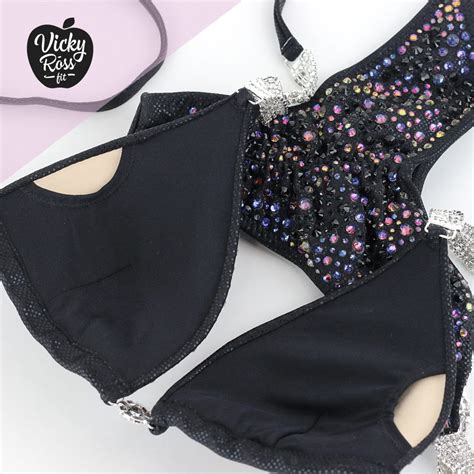 Crystal NPC IFBB Bikini Black Tiger Designer Bikini Vicky Ross Fit