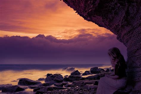 1080x2340px | free download | HD wallpaper: thinking, sunset, beach ...