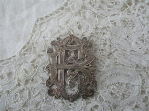 Antique Monogram Brooch 1900 Real Silver Etsy Antiques Monogram Etsy