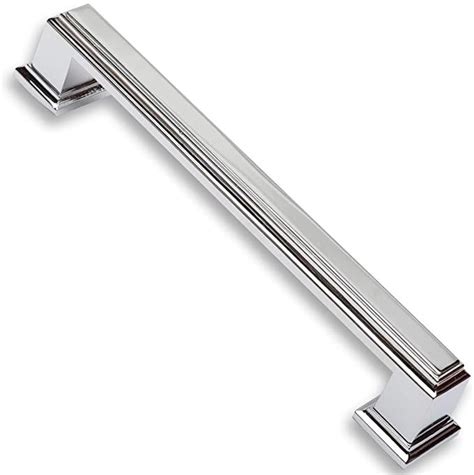 A Chrome Door Handle On A White Background