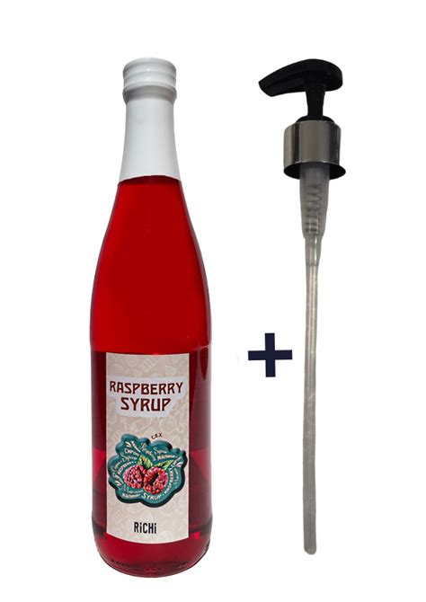 Набор сироп Малина RICHI 0,5 л + помпа-дозатор / сироп для кофе / сироп ...