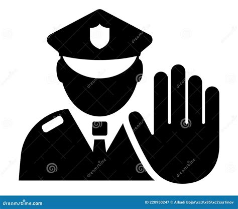 Control De Seguridad Policía Vector Icono Ilustración del Vector