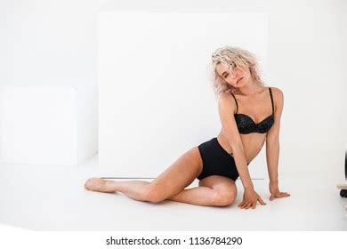 Beautiful Sexy Blonde Lingerie Posing Bright Stock Photo 1136784290 Shutterstock