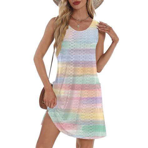 GXIPO Bathing Suit Cover Up Swimdress For Women Eyelet Sleeveless Bikini Beach Cover Up Summer