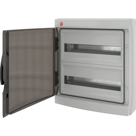 Настенный щиток DKC с дверцей, 36 модулей, IP65, серый, с клеммным ...