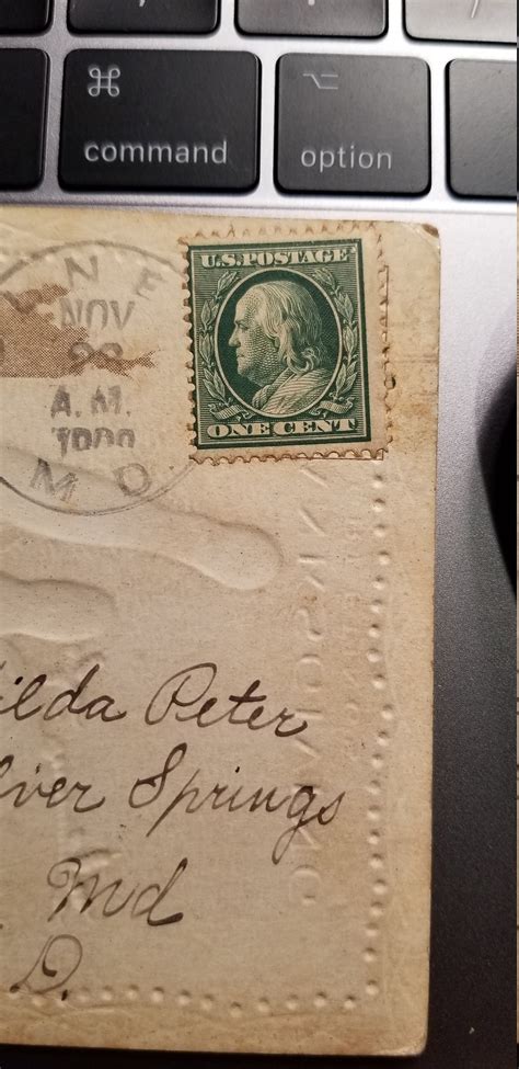 Benjamin Franklin Unmarked One Cent Stamp Green Etsy