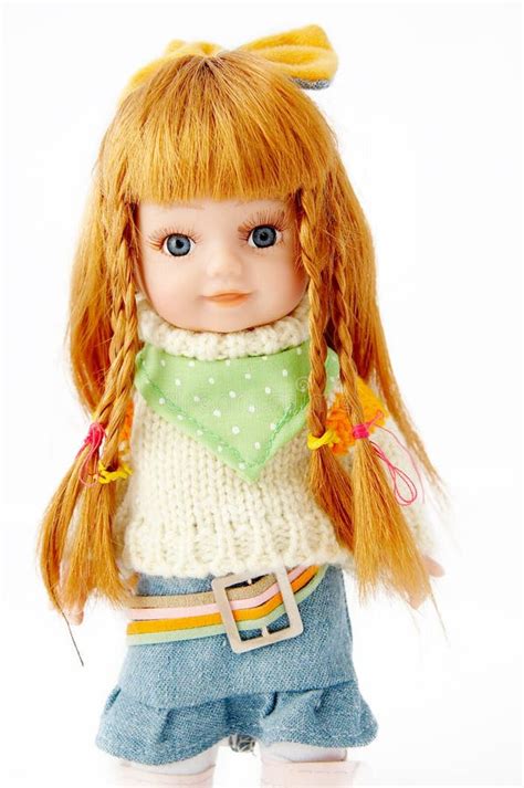 Blonde Puppe Auf Wei Stockbild Bild Von Porzellan Handwerk