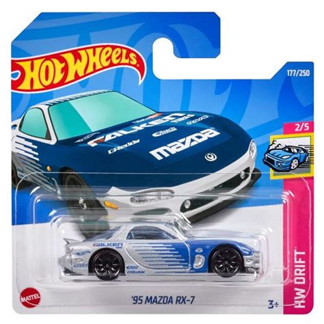 Macheta Metalica Hot Wheels Mazda RX 7 Falken Colectia 2022 1 64 Albastru EMAG Ro