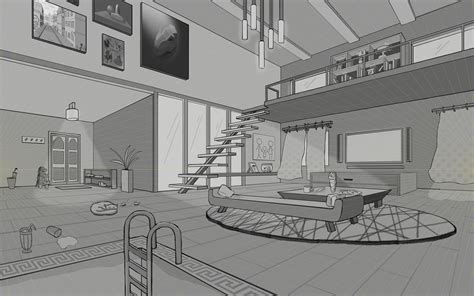 2 Point Perspective Interior Space