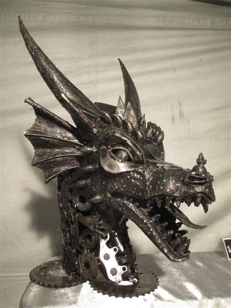 Used Metal Dragon Head From Recycled Art Art Scrap Metal Art