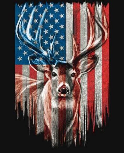 Patriotic Deer Panel By David Textiles Sold In 44 X 34 12 Sections