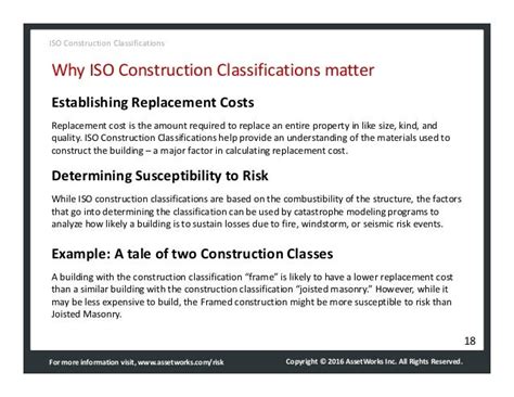 Assetworks Iso Construction Classifications Quick Guide