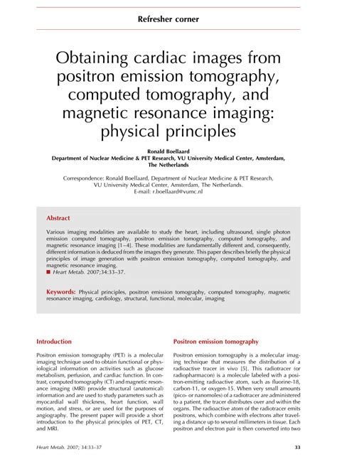 (PDF) Obtaining cardiac images from positron emission tomography ... 