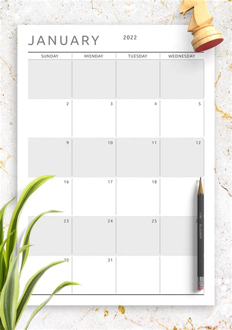 Download Printable Dated Monthly Calendar - Original Style PDF